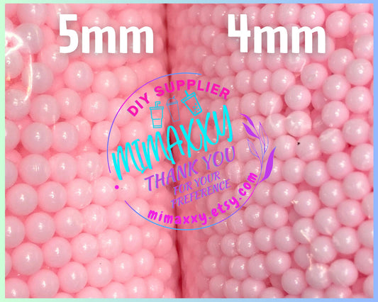 Baby Pink Pearl Beads No Hole, Round, Caviar, Resin Charms Cabochons, Slime DIY Craft, boba, Decoration, snow globe, jewerly, BEADS 007
