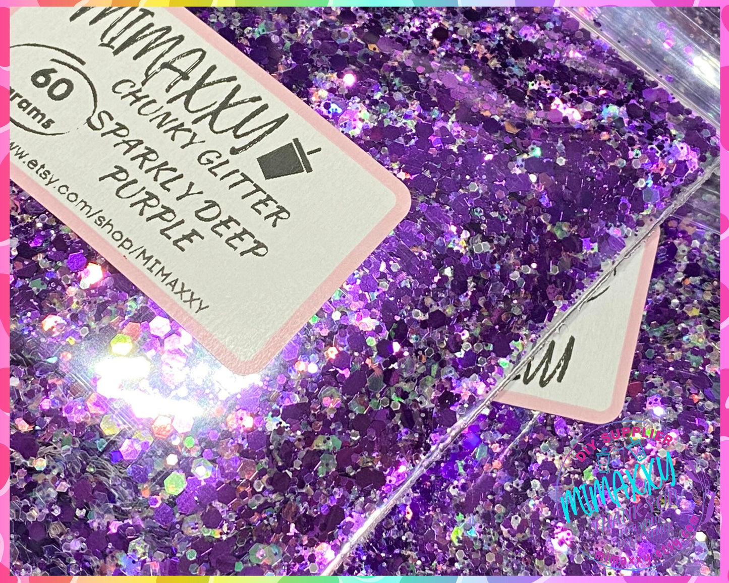 SPARKLY DEEP PURPLE, Shaped Glitter, Chunky Glitter Mix, Cosmetic Glitter,Nail Art, Resin art,Snow Globe Tumbler,Craft, Mix 036