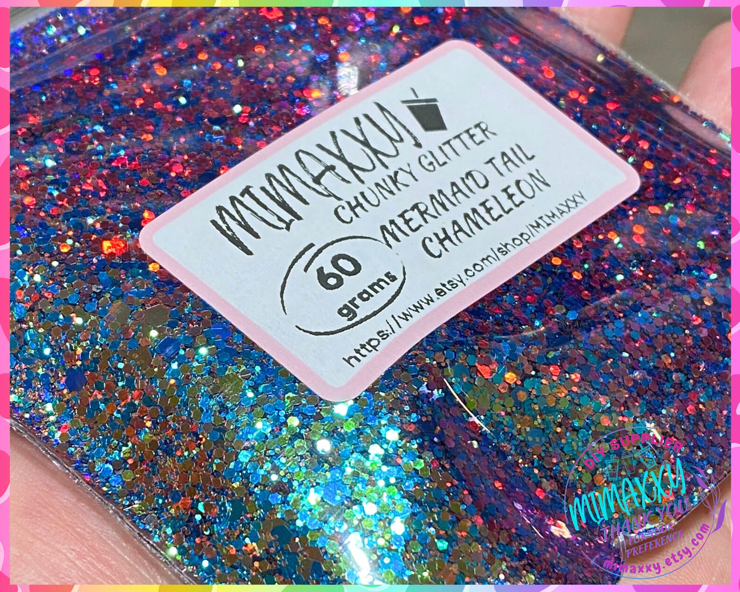 MERMAID TAIL CHAMELEON, Shaped Glitter, Chunky Glitter Mix, Cosmetic Glitter,Nail Art, Resin art,Snow Globe Tumbler,Craft, Chameleon 017