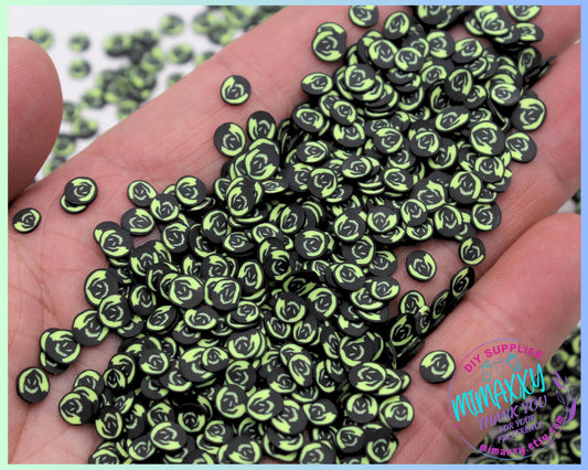 5mm OOGIE, Boogie, Witches brew/ Sprinkle, Slime Polymer Clay Slices, Fake,Nail, Craft , Nightmare before xmas, bath, HALLOWEEN 046