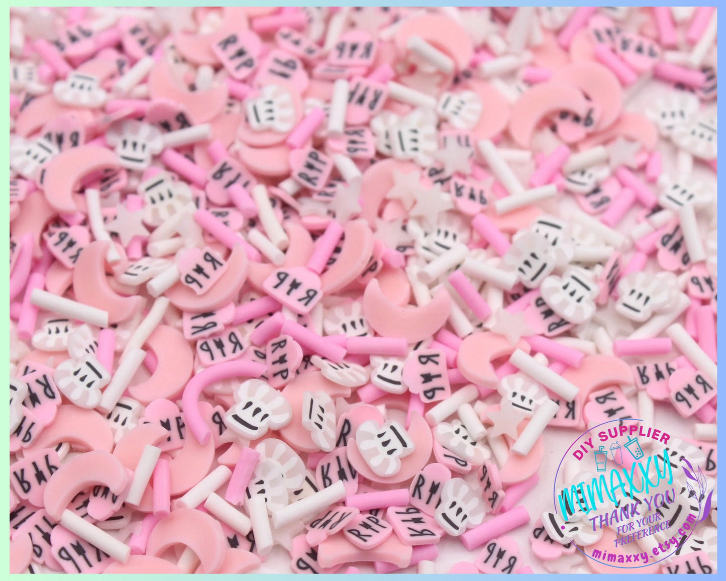 5mm Mouse dream Halloween, Ears Red Black Sprinkle Slime Polymer Clay Slice Slices Fake Bake Nail Art Faux Craft Ships, MOUSE ITEMS 003