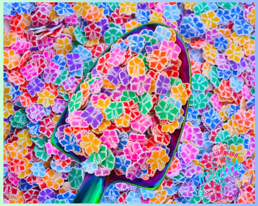 5mm Hibiscus MIX/ Sprinkle, Slime, Polymer Clay Slices, Fake, Bake, Nail Art, Faux Craft Ships, BEACH 003