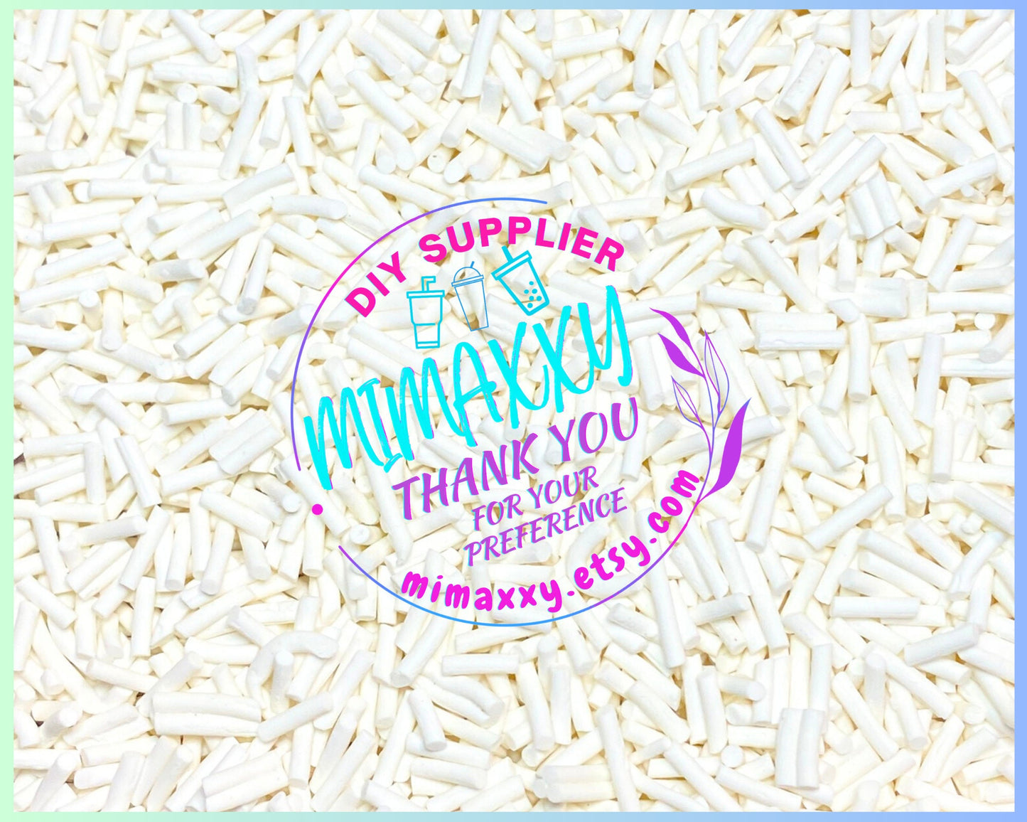 White Long Polymer Clay Fake Sprinkles, Fimo, Deco Topping, slime, art, crafts, snow globe tumbler, Nail Decoration, resin, SPRINKLES 005