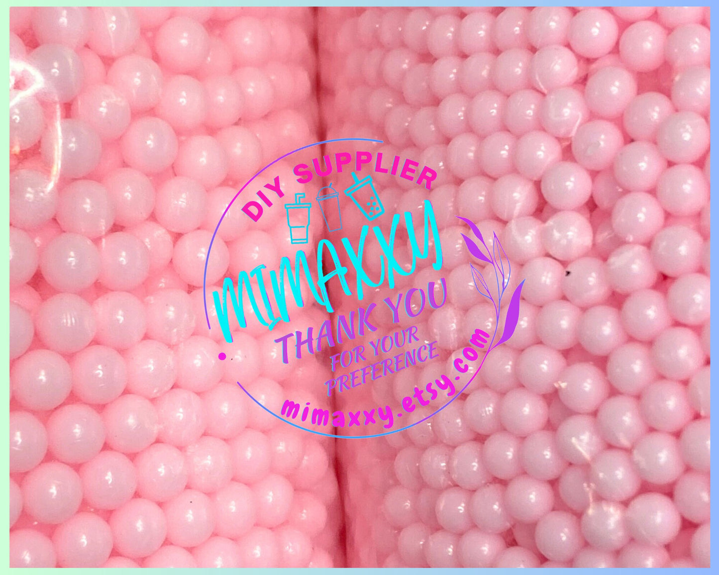 Baby Pink Pearl Beads No Hole, Round, Caviar, Resin Charms Cabochons, Slime DIY Craft, boba, Decoration, snow globe, jewerly, BEADS 007