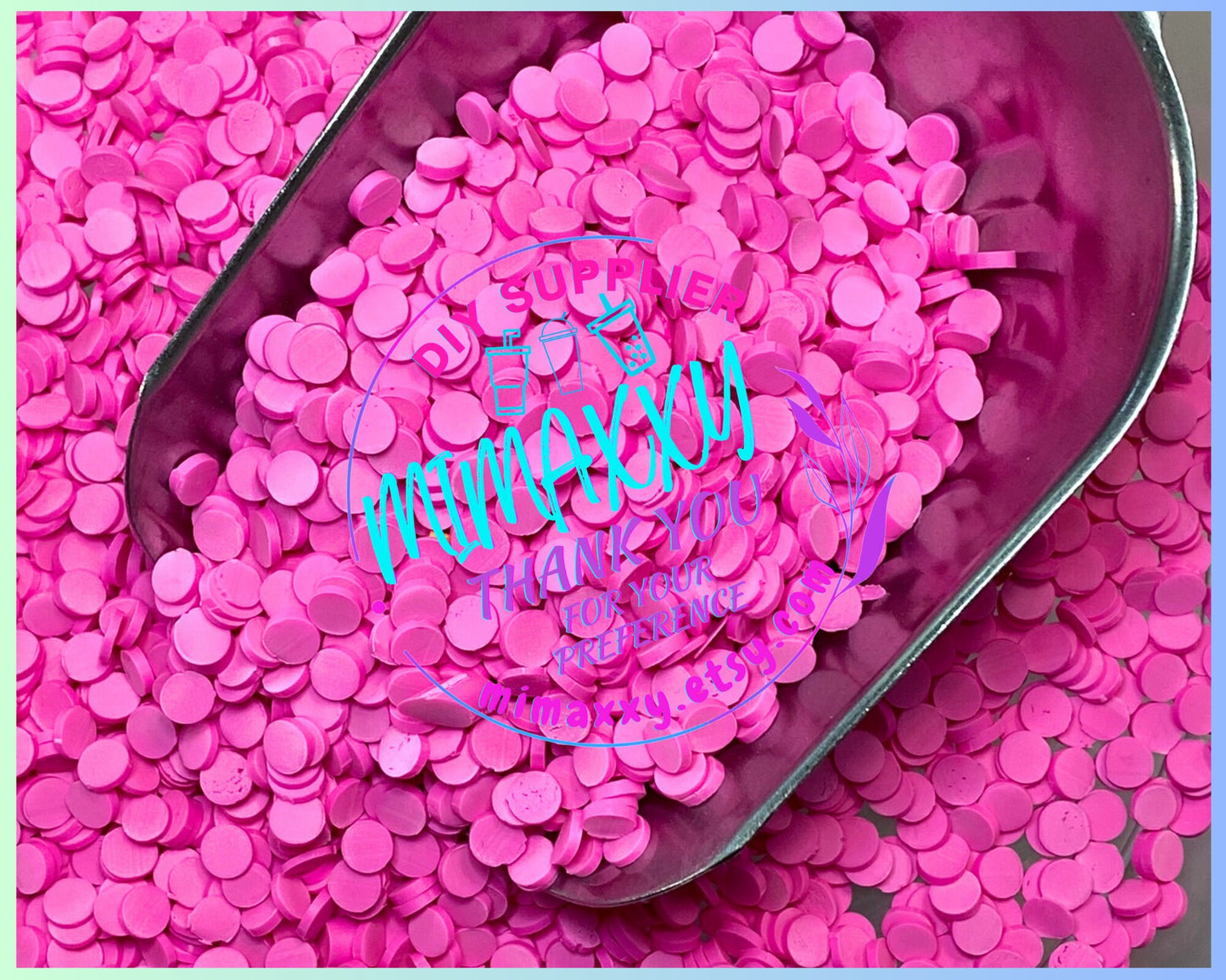 5mm Hot Pink Chip Polymer Clay Round Circles, Fake Sprinkles, Not Edible, crafts, snow globe tumblers, slime, Decoden, CONFETTI 002