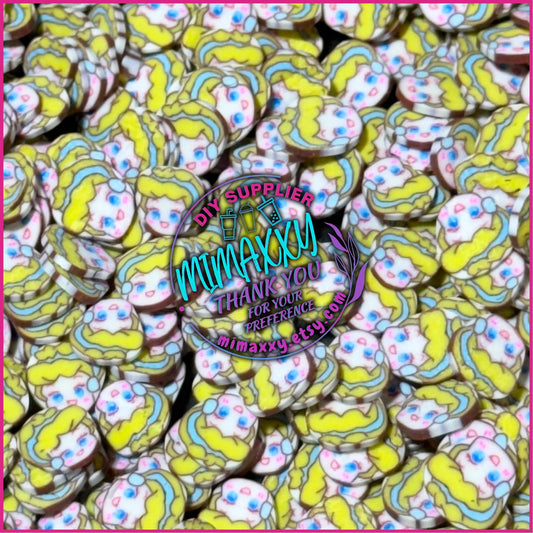 5mm Cartoon Princess, Glass Slipper, Princess, Sprinkle Slime, Polymer Clay Slice Slices Fake Bake Nail Art Faux Craft , CARTOON MIX 033