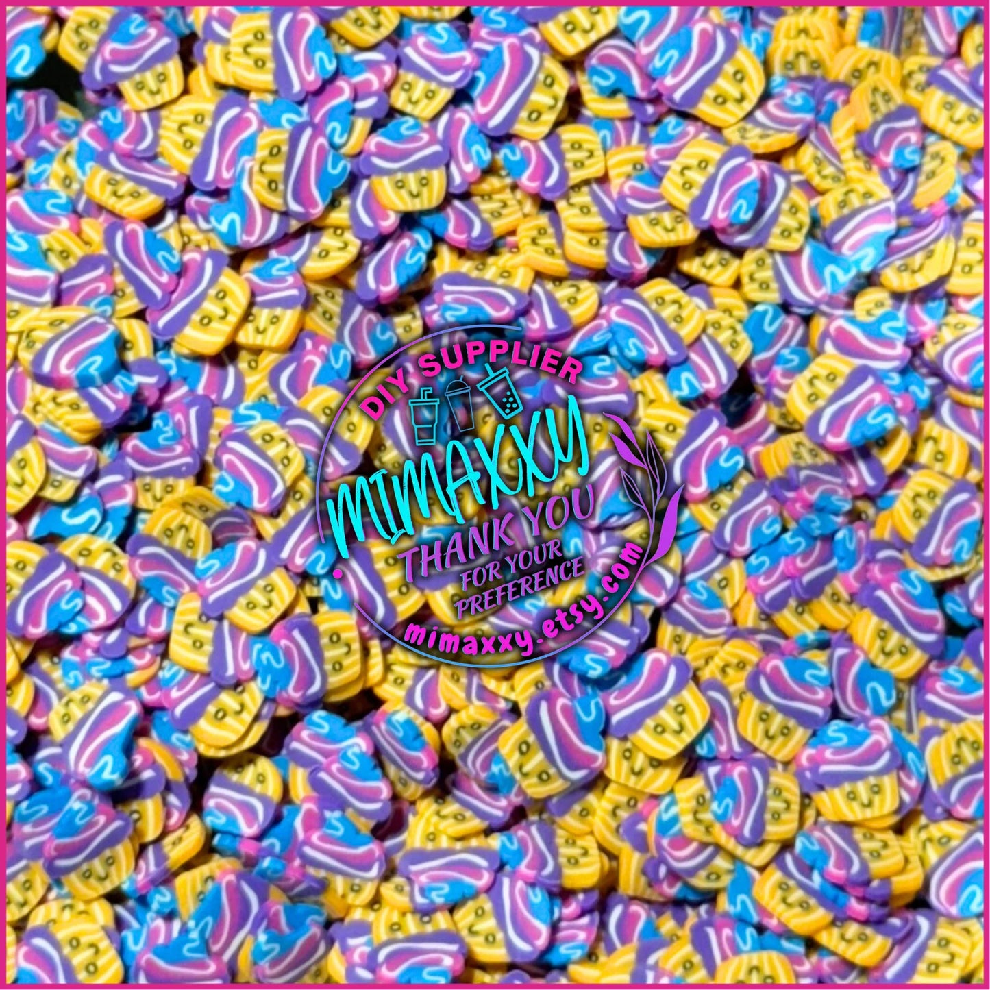 5mm Sweet Cupcake, Polymer Clay Slices / resin art / nail art / snow globe tumbler / crafts / supplies / DIY / Cute / chocolate, DESSERT, A-044