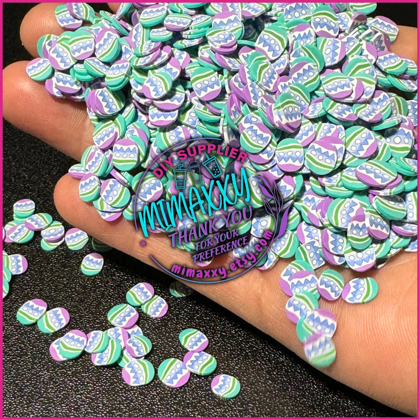 5mm EGG HUNT /Polymer Clay Slices / Diy/ Slime/ Fimo/ Resin art / nail art / rabbit, rainbow, sprinkles, pastel, baby, EASTER 013