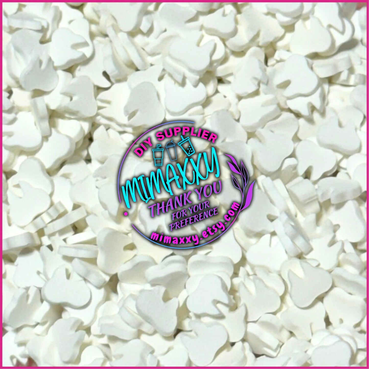 5mm White Tooth, dental, canine/ Kuwaii /Fimo/Slice Perfect for DIY/Fake/Slime/Snow Globe Tumblers/Deco Topping, A-048