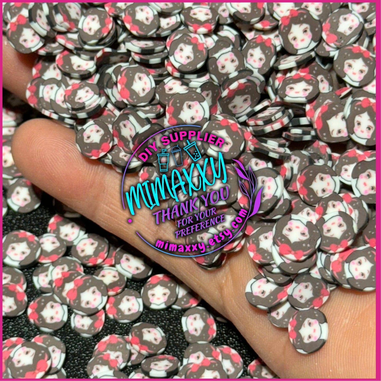 5mm Cartoon Princess, Princess, Sprinkle Slime, Polymer Clay Slice Slices Fake Bake Nail Art Faux Craft , CARTOON MIX 017-A