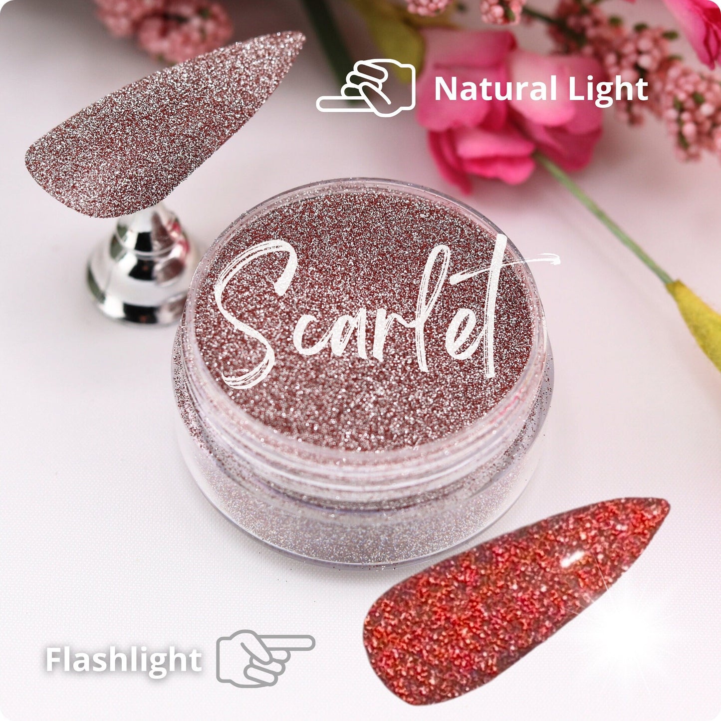 Scarlet Reflective Powder perfect for nails and crafts, 004