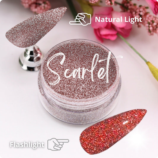 Scarlet Reflective Powder perfect for nails and crafts, 004