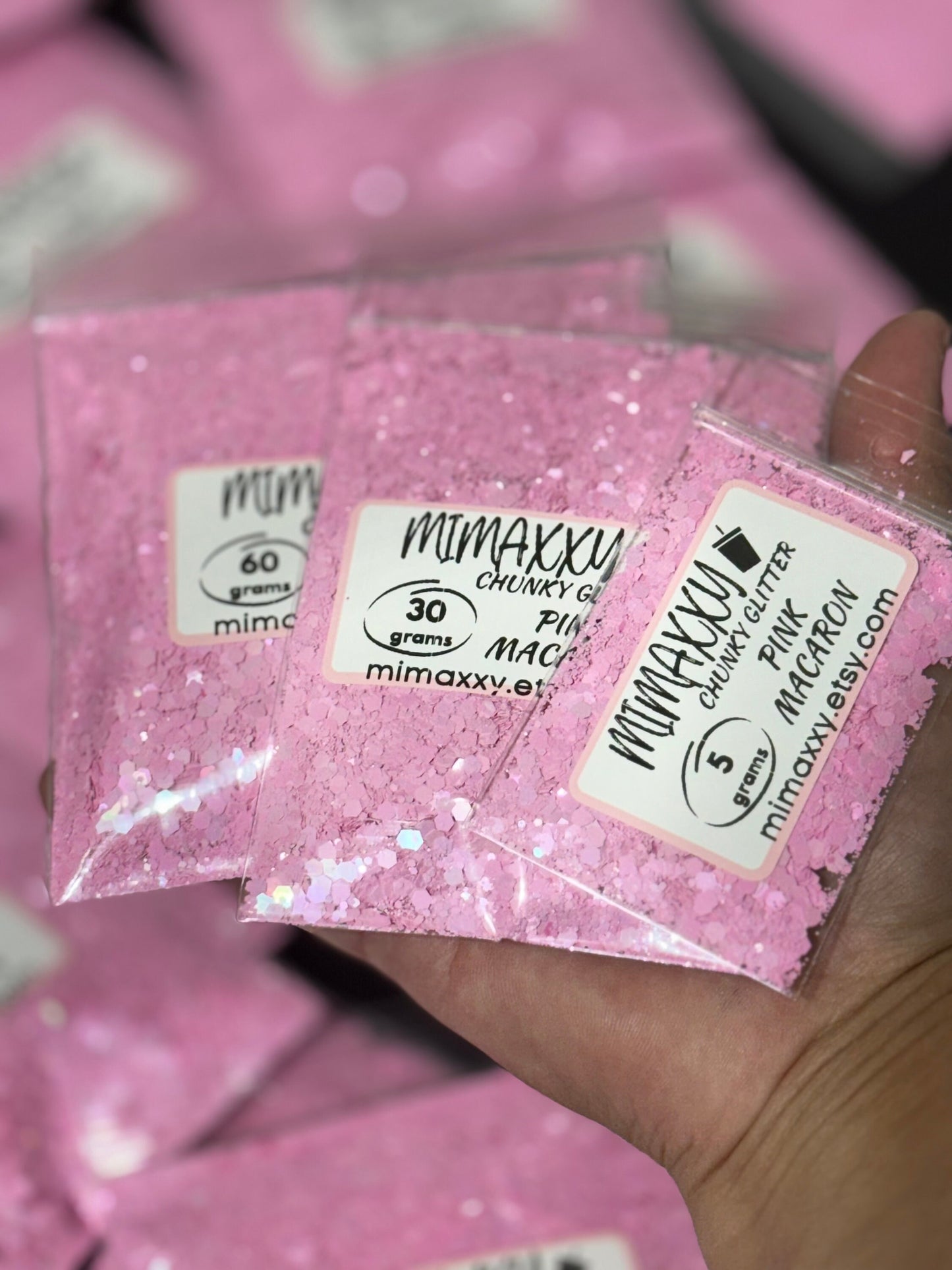 PINK MACAROON, Shaped Glitter, Chunky Glitter Mix, Cosmetic Glitter,Nail Art, Resin art,Snow Globe Tumbler,Craft, pastel, macaron, MATTE 005