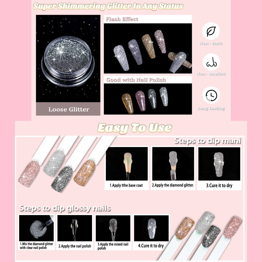 Aquamarine Reflective Powder perfect for nails and crafts, 009