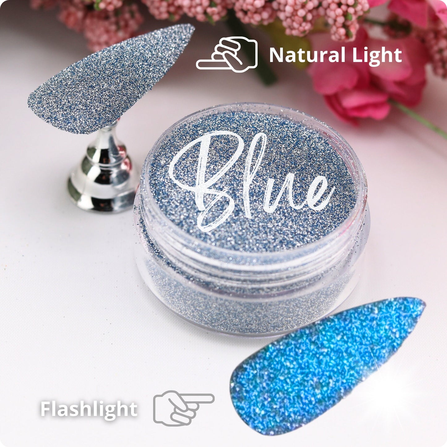 Blue Reflective Powder perfect for nails and crafts, 024