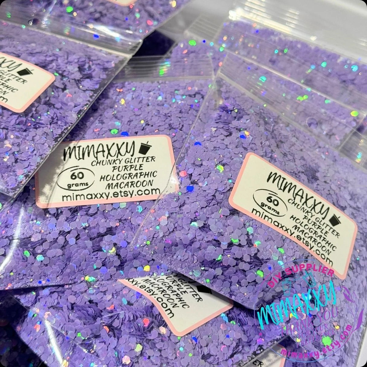 PURPLE HOLOGRAPHIC MACAROON, Shaped Glitter, Chunky Glitter Mix, Cosmetic Glitter,Nail Art, Resin art,Snow Globe,Craft, pastel, Matte Hm 001
