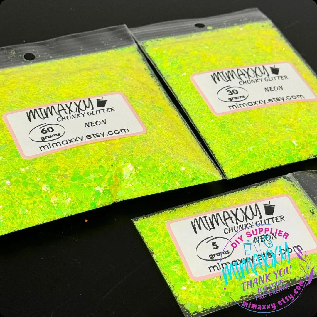 NEON, Shaped Glitter, CHUNKY Glitter Mix, Cosmetic Glitter,Nail Art, Resin art,Snow Globe Tumbler,Craft, Mix 043